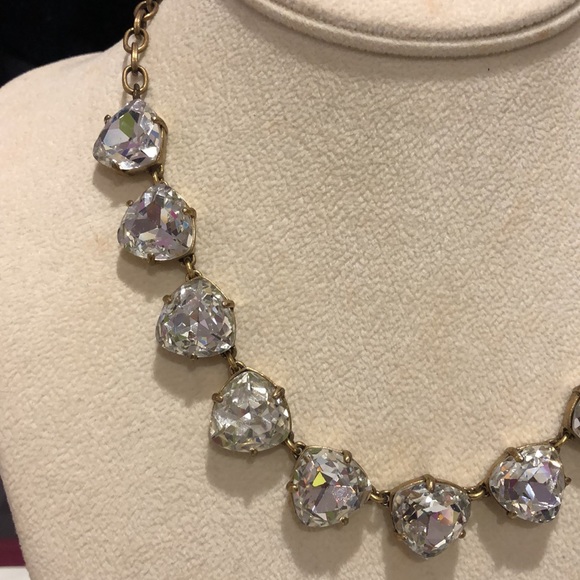 Clear Crystal/Antique Gold Statement Necklace - Picture 2 of 5